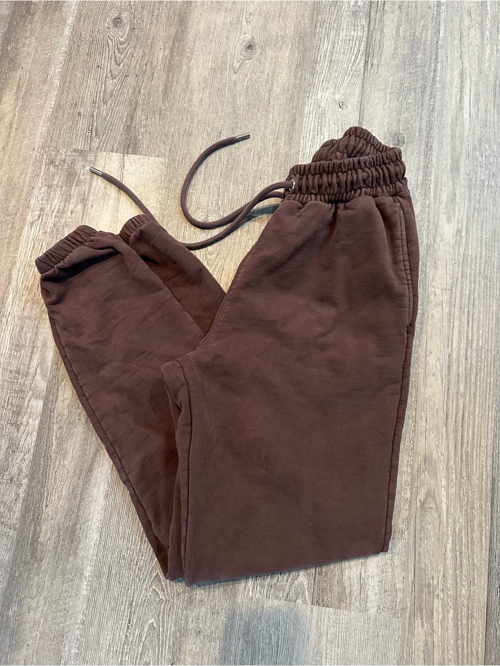 Men's Dark Brown Fleece Jogger Sweatpants with Elastic Waist